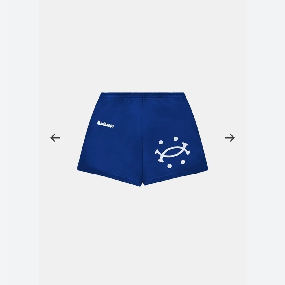 Madhappy Buddy Heritage Shorts‎ Cotton Embroidered Royal Blue M GUC